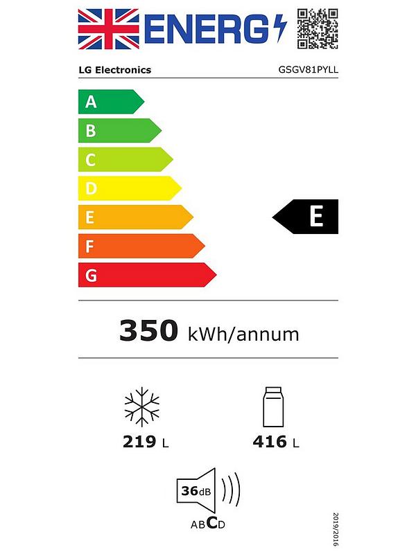 LG InstaView GSGV81PYLL Side-by-Side American Fridge Freezer with Non-Plumbed Water & Ice Dispenser - Prime Silver - 635L - E Rated - Image 7